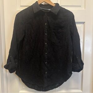 Anthropologie Black Textured Blouse